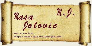 Maša Jolović vizit kartica